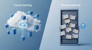 cloud hosting vs shared hosting comparison beginner guide with pros and cons